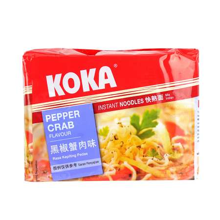 新加坡KOKA 黑椒蟹肉面 5包入/425g KOKA Pepper Crab Flavour Instant Noodle 5packs/425g
