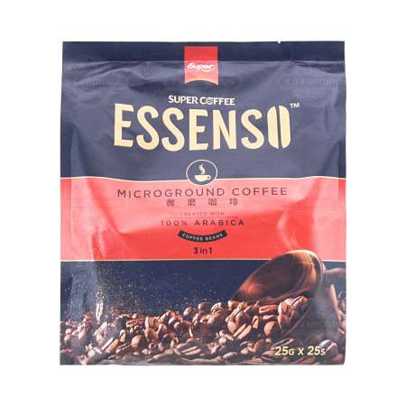 马来西亚SUPER Essenso三合一即溶微磨咖啡 25包  625g SUPER Essenso Instant Microground Coffee (3in1) 25sticks 625g