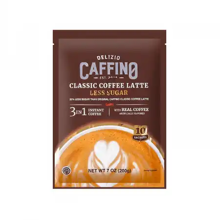 印尼DELIZIO CAFFINO 速溶三合一经典拿铁咖啡 减糖 10pcs/200g