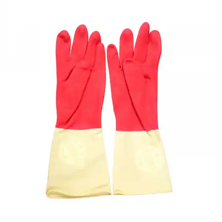 台湾康乃馨 天然乳胶手套 双色 7寸