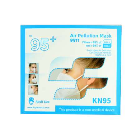 95PLUS KN95防护口罩 独立装 25片入 95 PLUS KN95 Air Pollution Mask 9511 Adult Size 25pcs