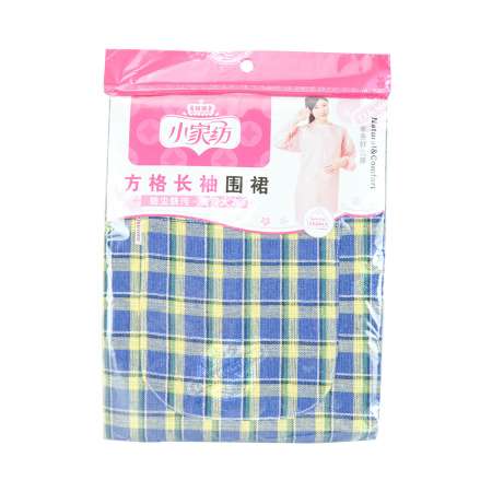 MY CHOICE Natural & Comfort Checkered Long-sleeve Apron (one size) 1PC 小家纺 方格长袖围裙 均码 1PC 小家紡 方格長袖圍裙 均碼 1PC