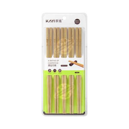 KAYI Distinguished Series A Native Of Chopsticks (Selection of Bamboo) 10Pairs 家逸 尊贵系列 原生竹筷 (精选毛竹) 10双 家逸 尊貴係列 原生竹筷 (精選毛竹) 10雙