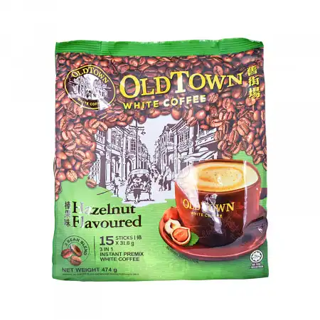 OLD TOWN 3in1 Instant Premix White Coffee, Hazelnut Flavoured 15pcs/474g