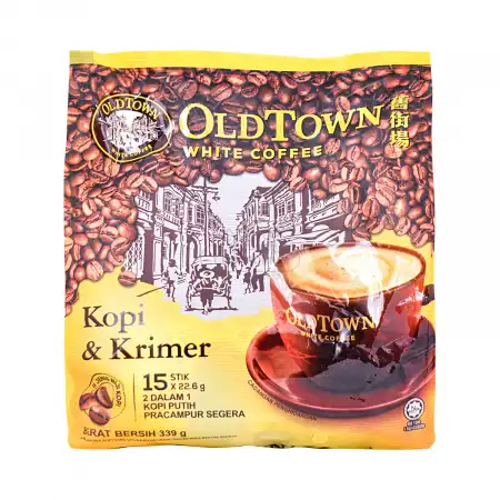 OLD TOWN 3in1 Instant Premix White Coffee, Coffee & Creamer 15pcs/339g