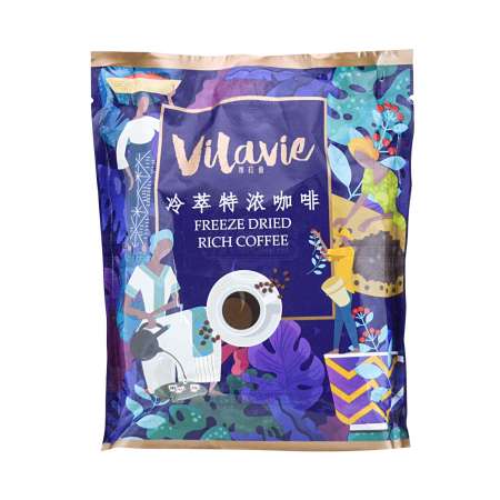 马来西亚维菈薇 冷萃特浓咖啡 15包 525g VILAVIE Instant Freeze Dried Rich Coffee 15sticks 525g