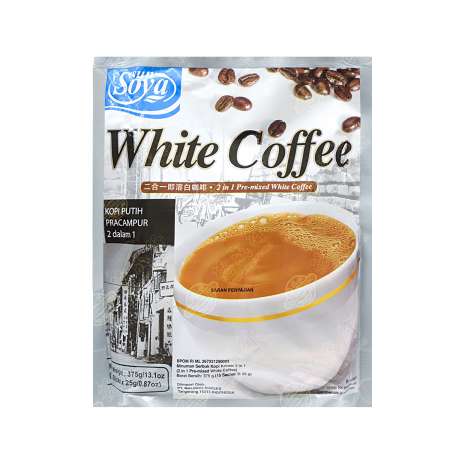 SUN SOYA 2 in 1 Pre-mixed White Coffee 375g 马来西亚SUN SOYA 二合一即溶白咖啡 15包入/375g 馬來西亞SUN SOYA 二合一即溶白咖啡 15包入/375g