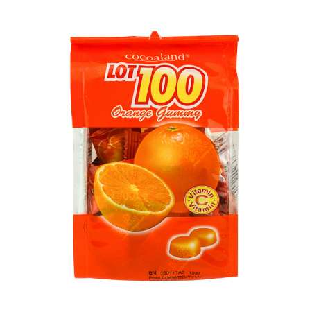 Cocoaland LOT 100 Orange Gummy 150g 百份百 鲜橙果汁软糖 150g 百份百 鮮橙果汁軟糖 150g