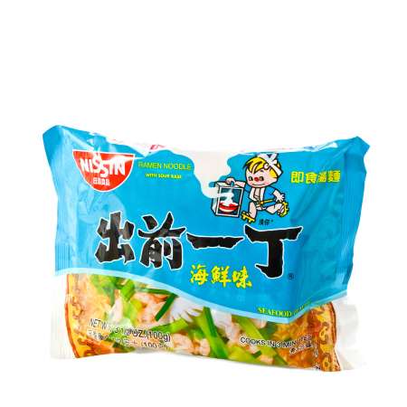 NISSIN Demae Ramen Noodle with Soup Base Seafood Flavor 100g 日清 出前一丁(海鲜味) 100g 日清 出前一丁(海鮮味) 100g