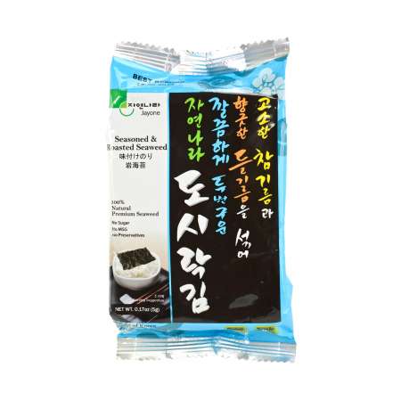 JAYONE Roast Laver Snack Size 韩国即食海苔5gx3pcs. 韓國即食海苔5gx3pcs.