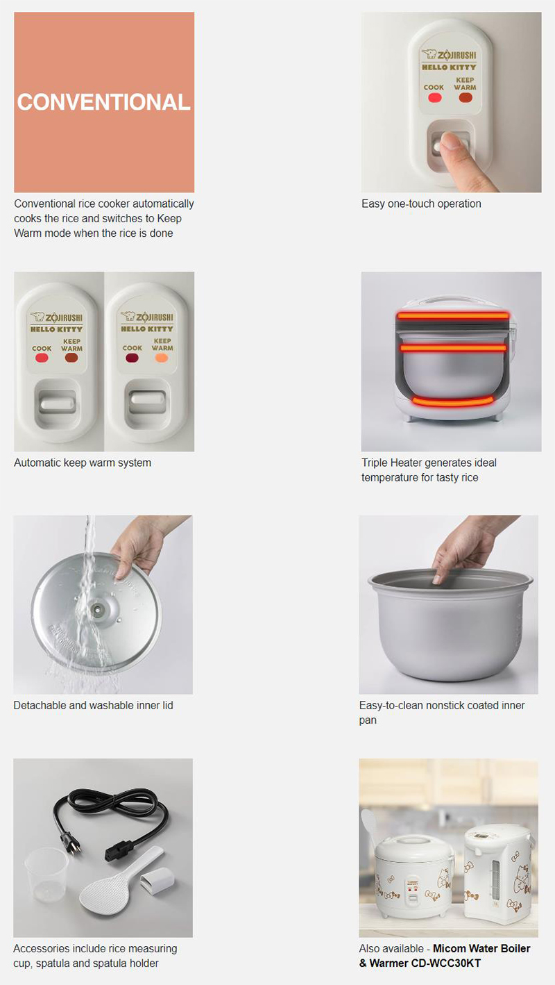 ZOJIRUSHI Hello Kitty Automatic Rice Cooker & Warmer White, 5.5cups